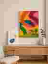 Impressions sur toile personnalisées dans un salon minimaliste moderne