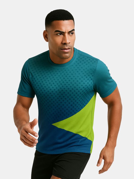 Men’s personalised activewear top – running pose