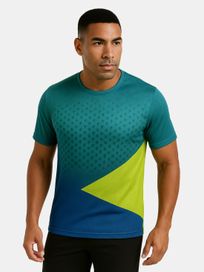 Mans custom teal and lime Men’s custom sports t-shirt – teal and lime design