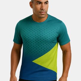 Mans custom teal and lime Men’s custom sports t-shirt – teal and lime design