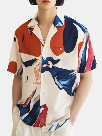 bedrukte shirts met kampkraag