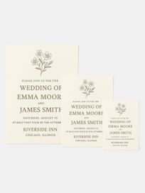 personalised wedding invitations in three sizes