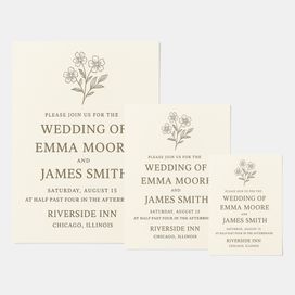 personalised wedding invitations in three sizes