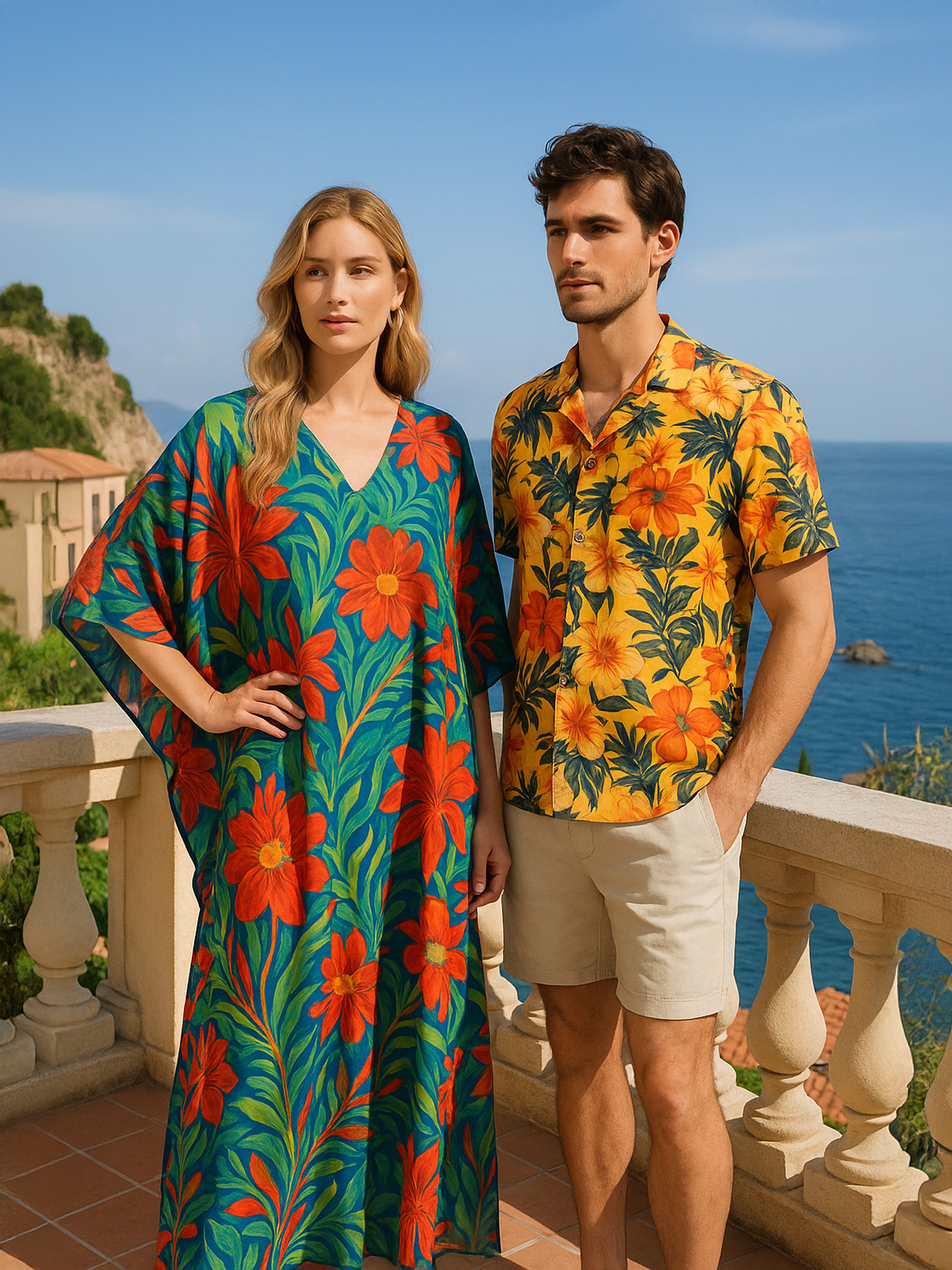 Custom tropical kaftans