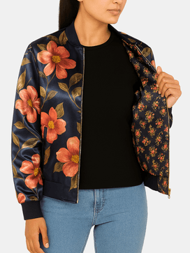 Damen-Bomberjacke aus Wende-Seide