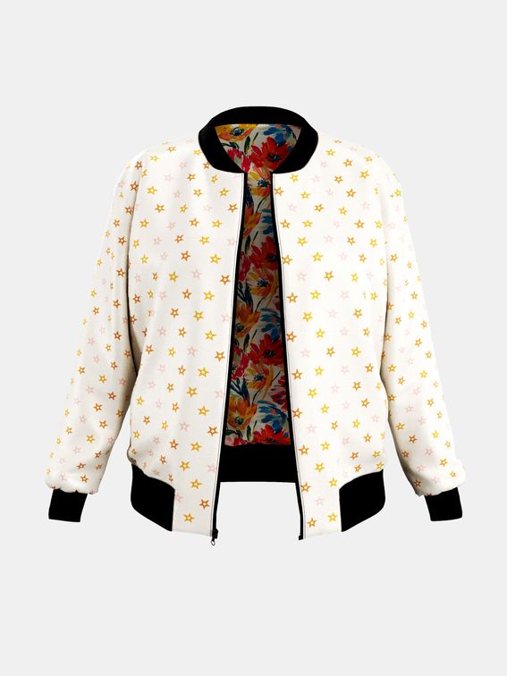 ladies reversible silk bomber jacket