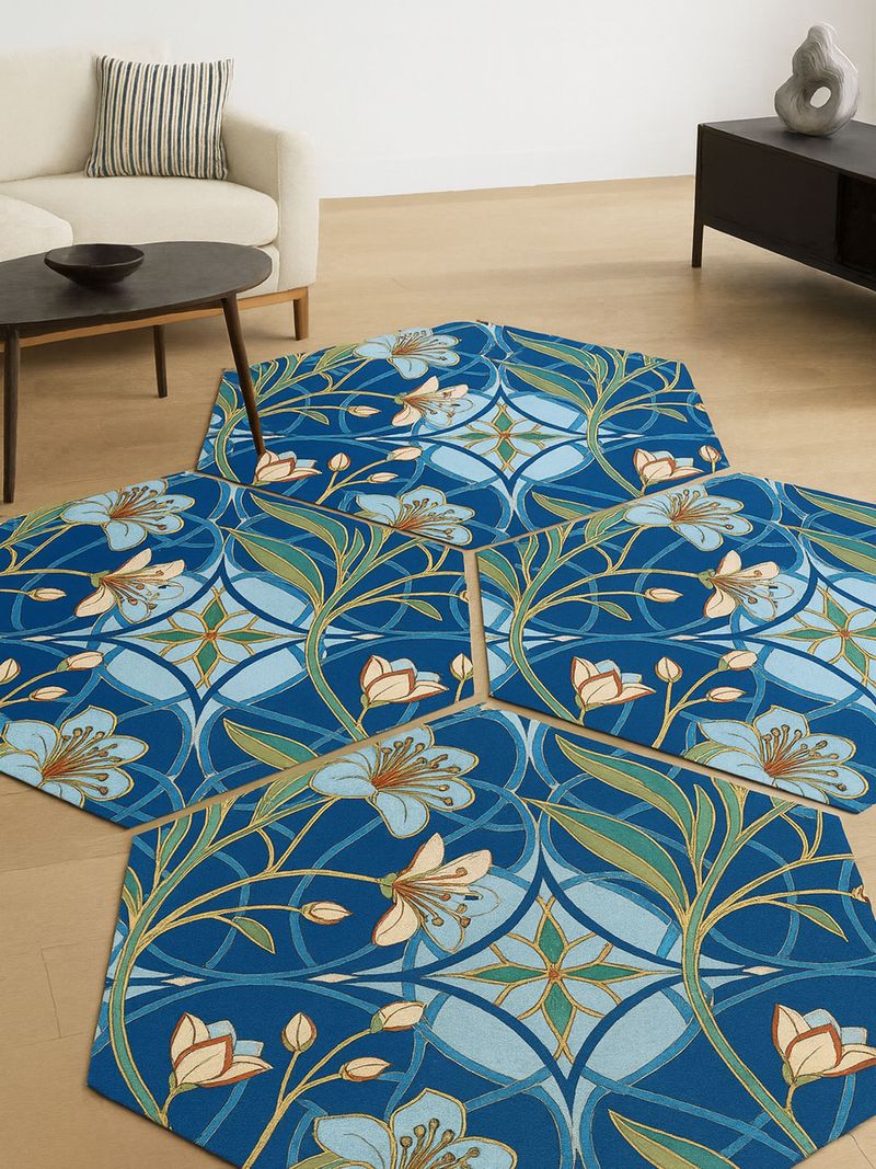 Hexagon Machine Washable Rug