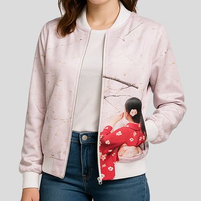 Women's Reversible Silk Bomber Jacket