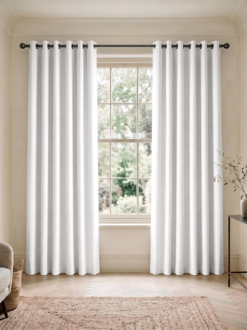 White Chenille Eyelet Curtains