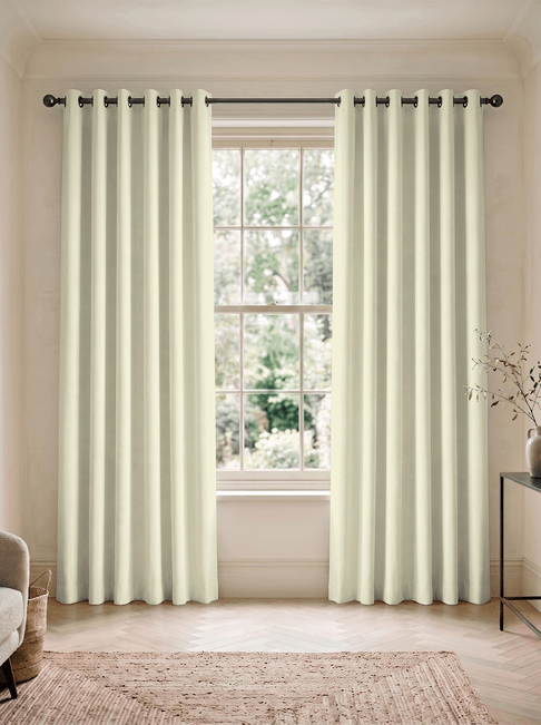 Cream Chenille Eyelet Curtains