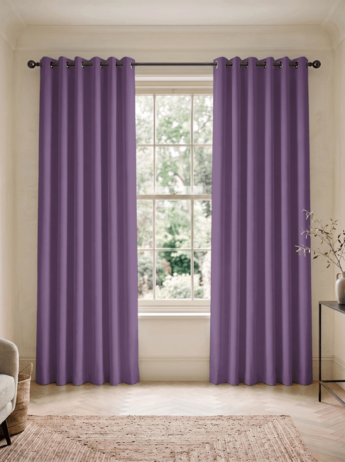 Purple Chenille Eyelet Curtains