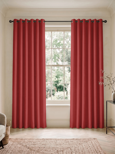 Brown Chenille Eyelet Curtains