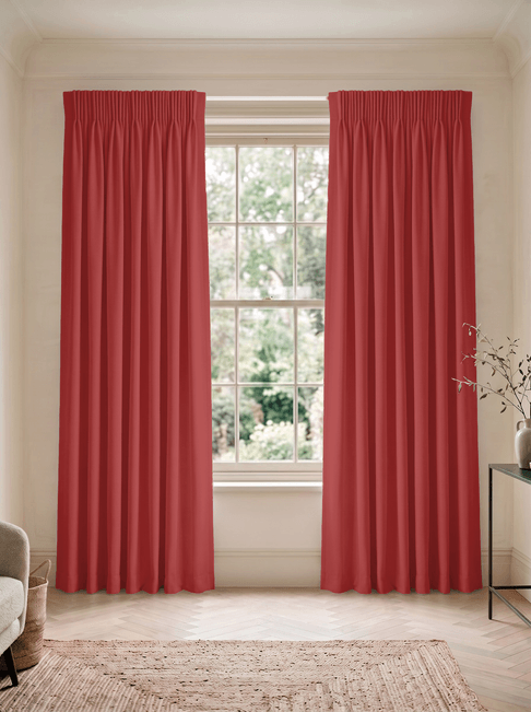 Brown Chenille Pencil Pleat Curtains