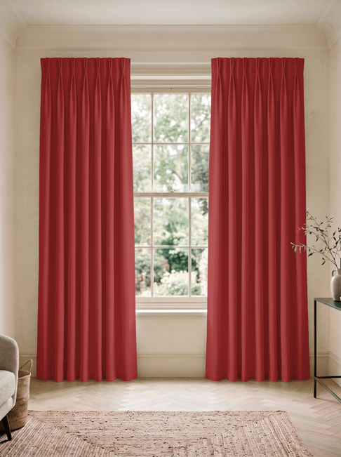 Brown Chenille Double Pinch Pleat Curtains