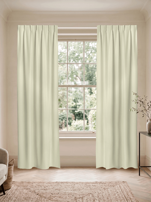 Cream Chenille Single Pinch Pleat Curtains