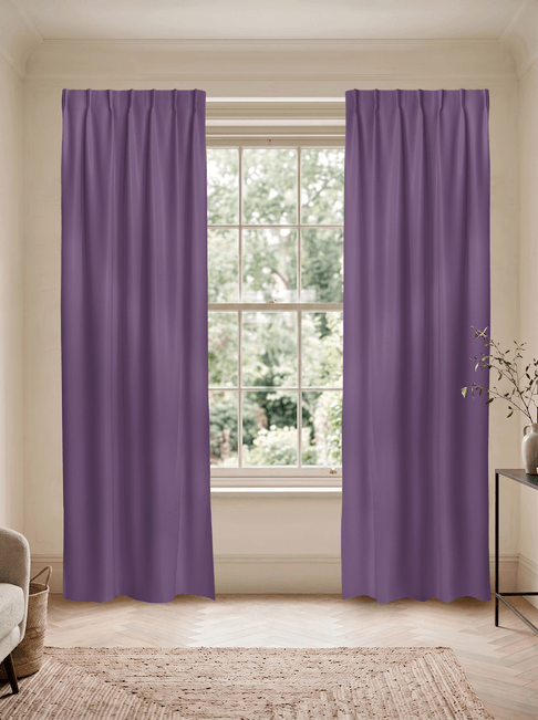 Purple Chenille Single Pinch Pleat Curtains