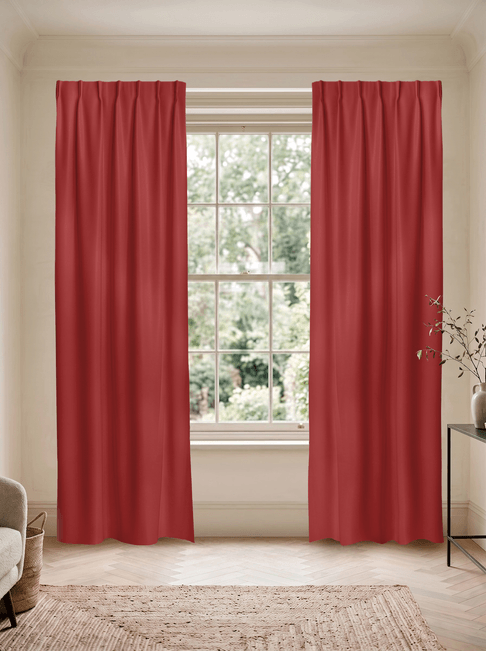 Brown Chenille Single Pinch Pleat Curtains