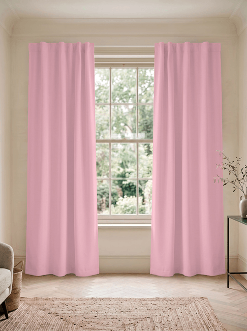 Pink Chenille Flat Panel Curtains