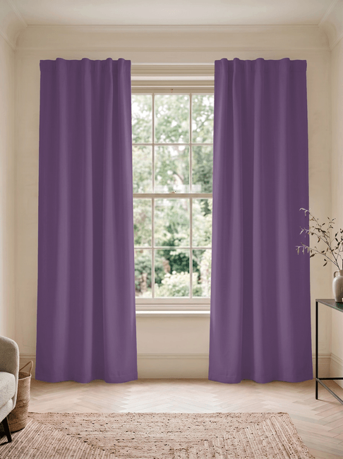 Purple Chenille Flat Panel Curtains