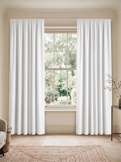 White Chenille Wire Hanging Curtains