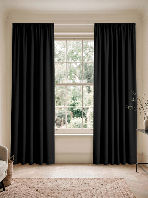 Black Chenille Wire Hanging Curtains