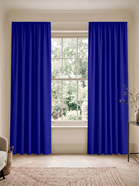 Navy Chenille Wire Hanging Curtains