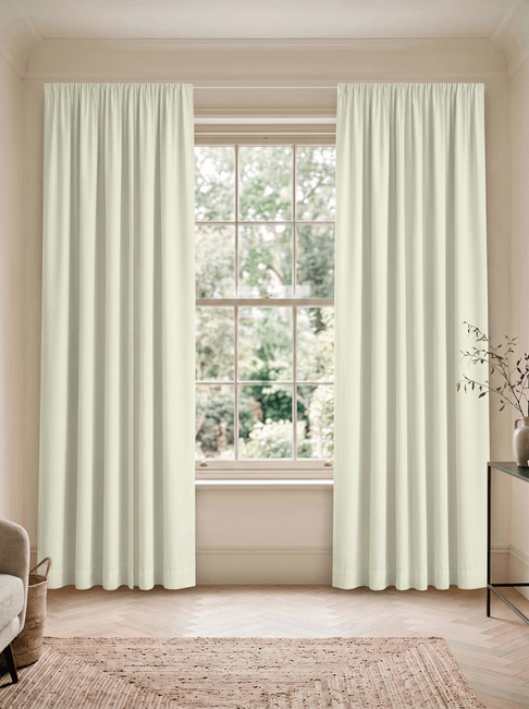 Beige Chenille Wire Hanging Curtains
