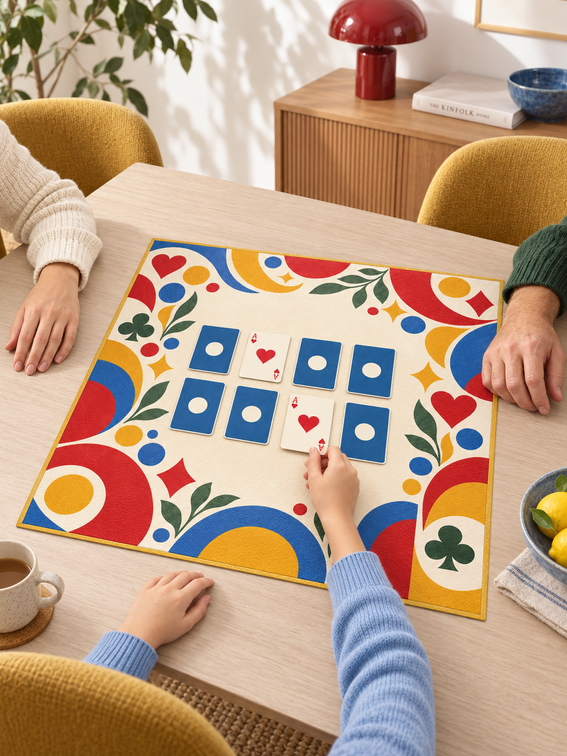 printed family card game mat