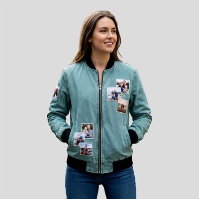 Personalisierte Jeans-Bomberjacke für Damen
