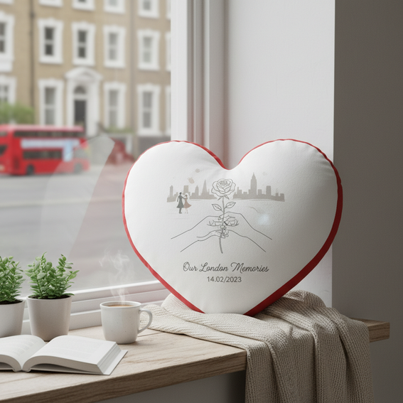 printed heart cushions