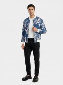 Custom denim men's bomber jacket