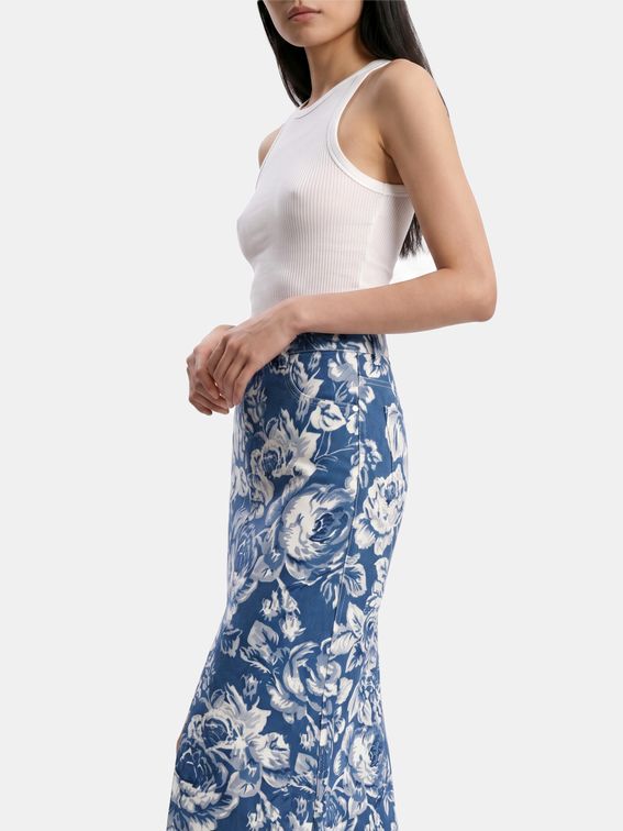 custom denim maxi skirt