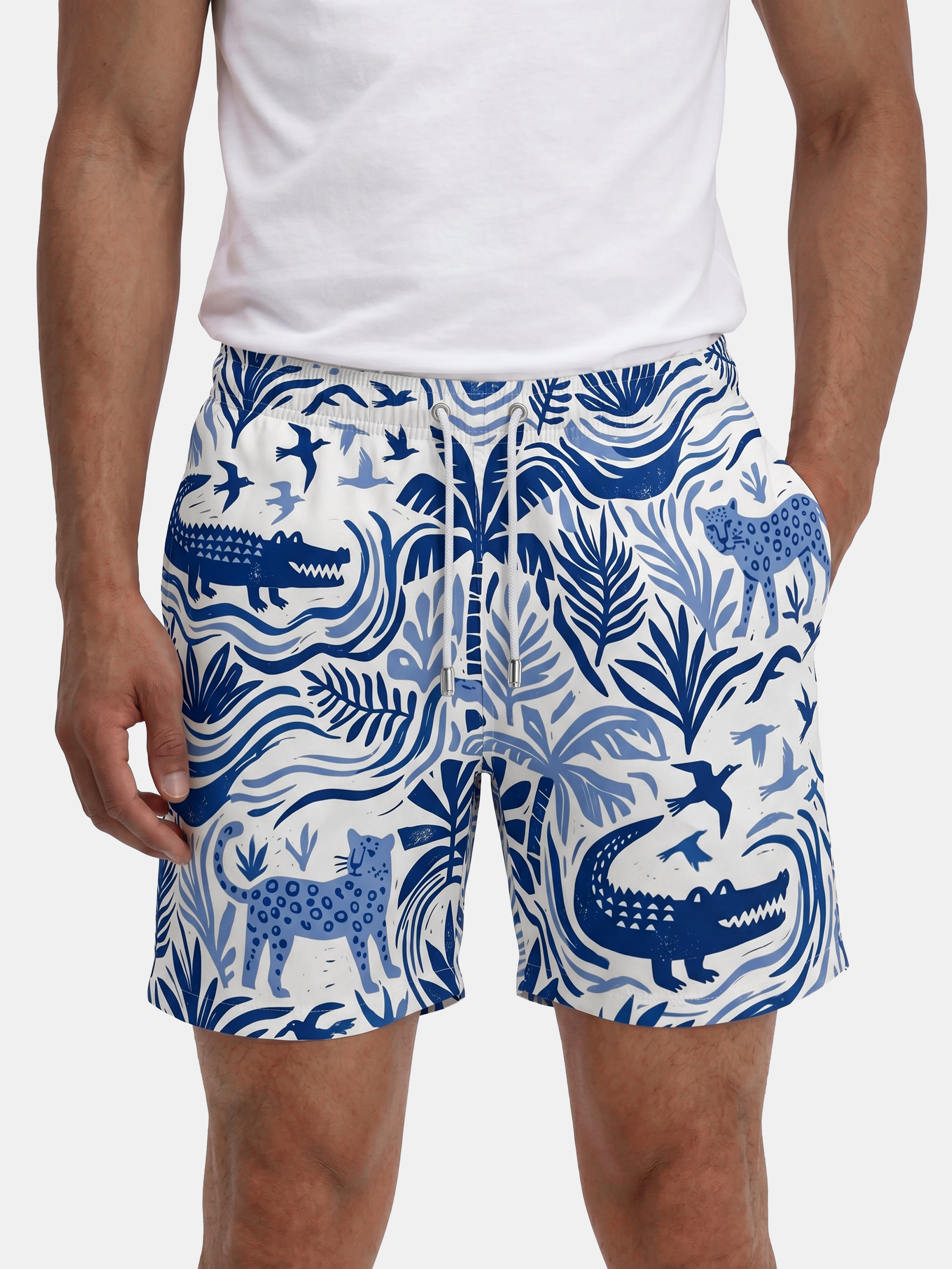 printed beach shorts