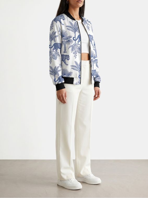 women's sleeve bomber jacket