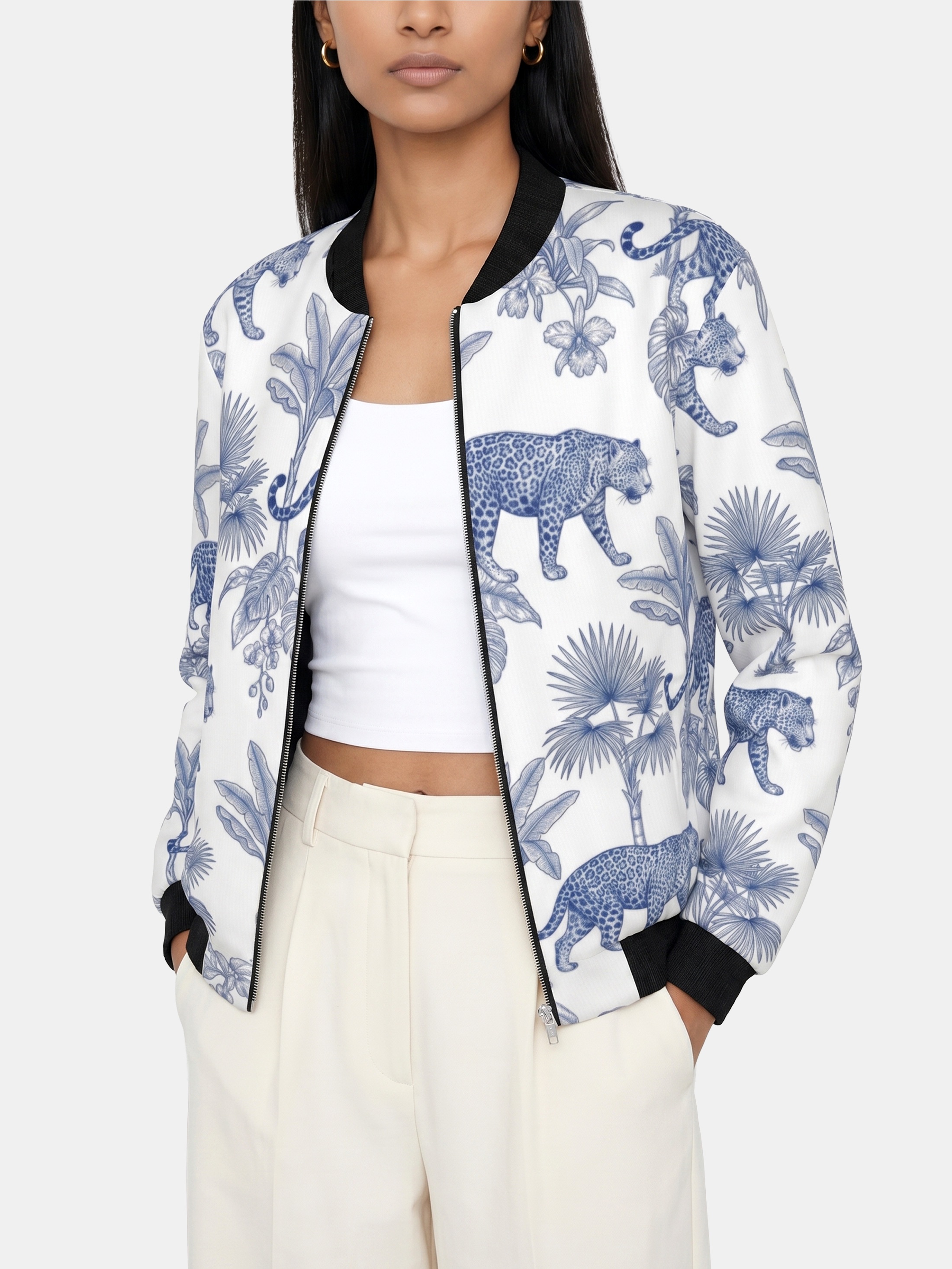 zip bomber jacket women's