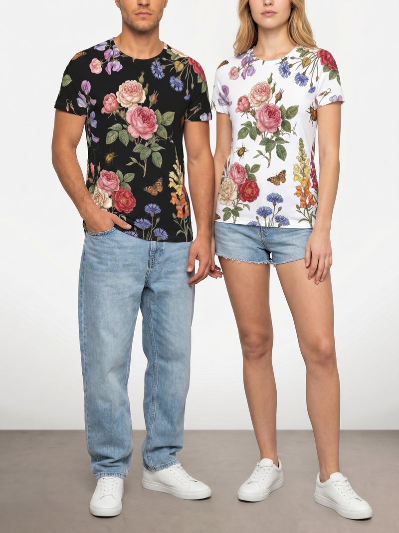Cut And Sew All Over Print T Shirt