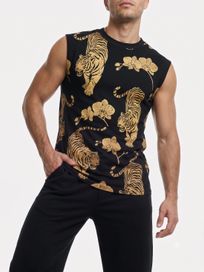 mens custom printed sleeveless shirt