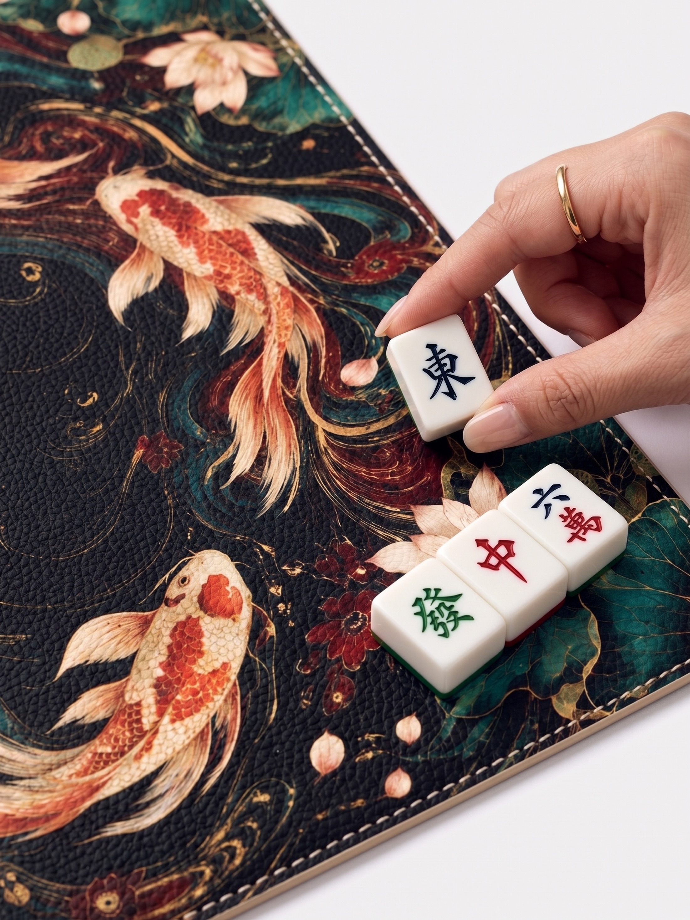 custom leather mahjong mat