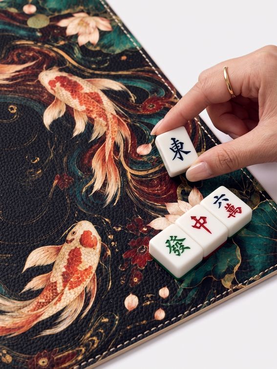 custom leather mahjong mat
