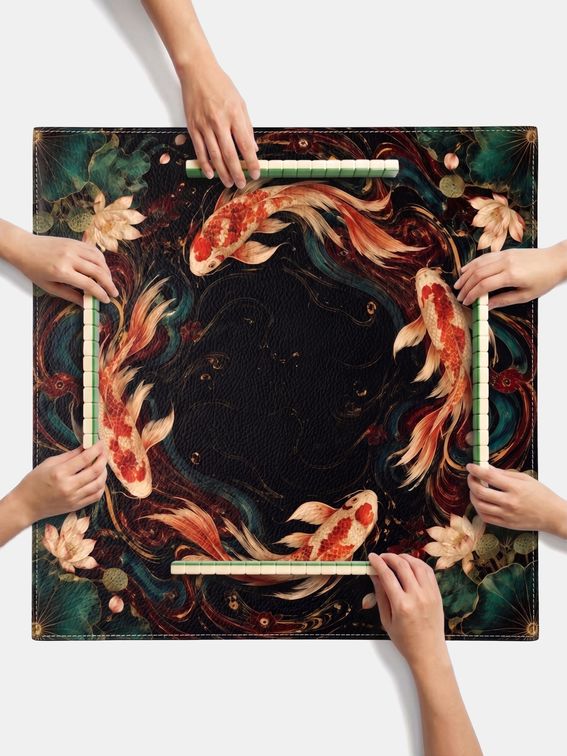 custom leather mahjong mat