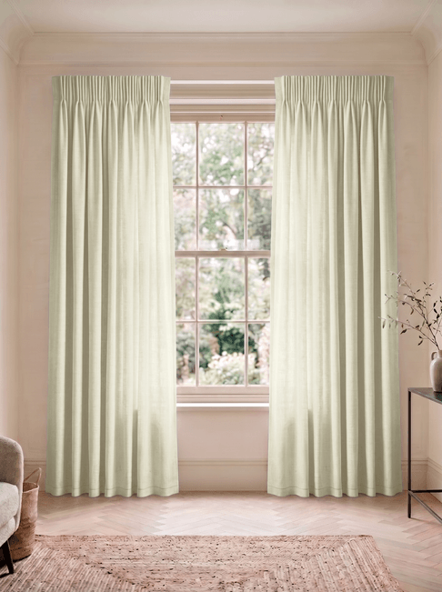 Beige Linen Pencil Pleat Curtains