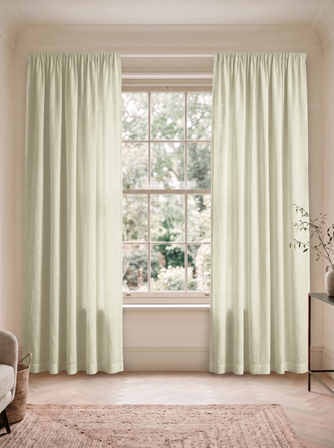 Beige Linen Wire Hanging Curtains