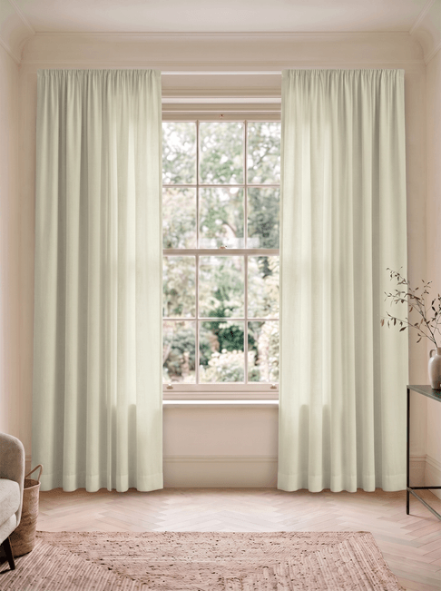 Beige Cotton Wire Hanging Curtains