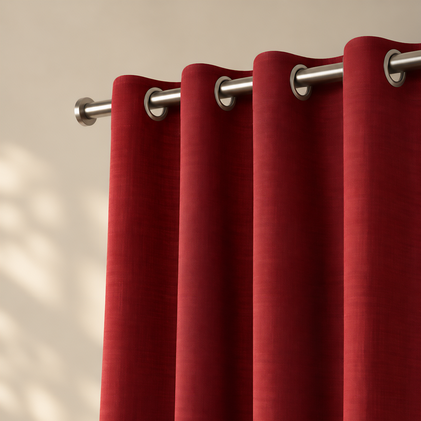 made to measure red curtains